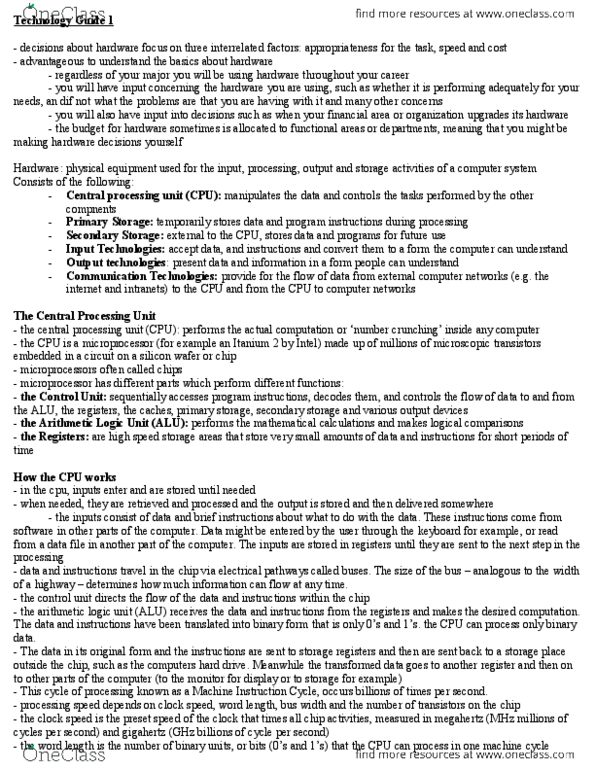 ADMS 2511 Chapter Notes -Wrinkle, Trackball, Static Random-Access Memory thumbnail