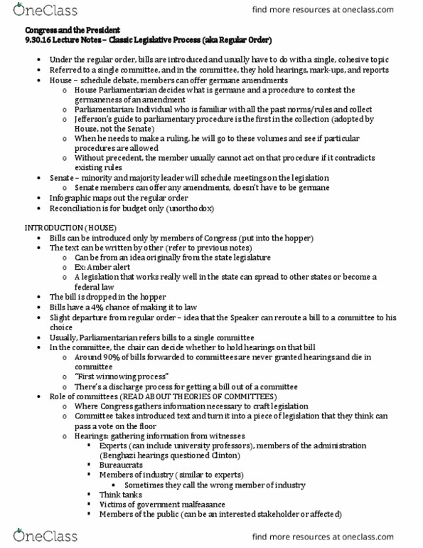 POLSCI 318 Lecture Notes - Lecture 9: Parliamentary Procedure, Winnowing, Infographic thumbnail