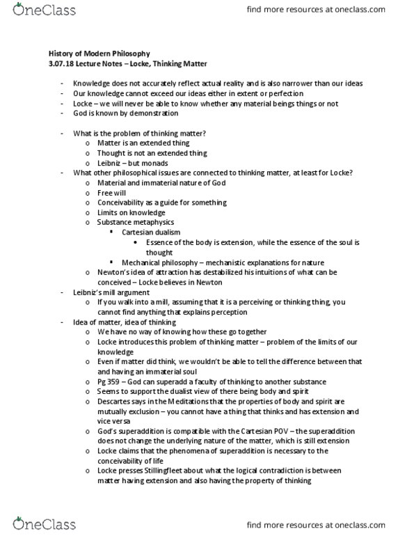 PHIL 202 Lecture Notes - Lecture 15: Mechanical Philosophy thumbnail