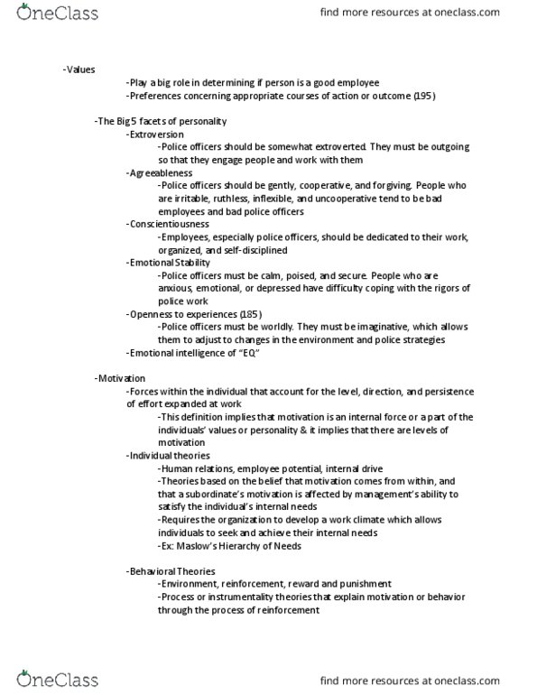 POLS 4900 Lecture Notes - Lecture 2: Extraversion And Introversion, Conscientiousness thumbnail