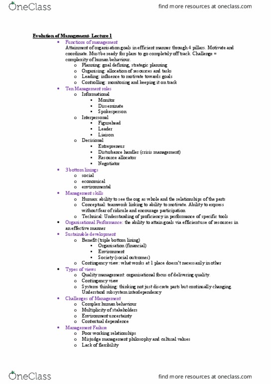 MGMT10002 Lecture Notes - Lecture 1: Motivation, Crisis Management, Systems Theory thumbnail