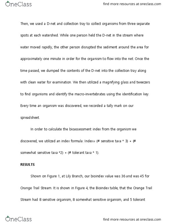 ECOL 1000L Lecture Notes - Lecture 3: Identification Key, Tally Marks, Net. thumbnail