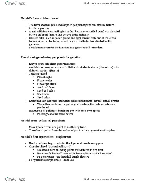 NATS 1690 Lecture Notes - Gamete, Meiosis, Carpal Bones thumbnail