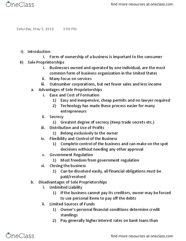 BUSN 70 Chapter Notes - Chapter 4: Double Taxation, Complete Control, Tender Offer thumbnail