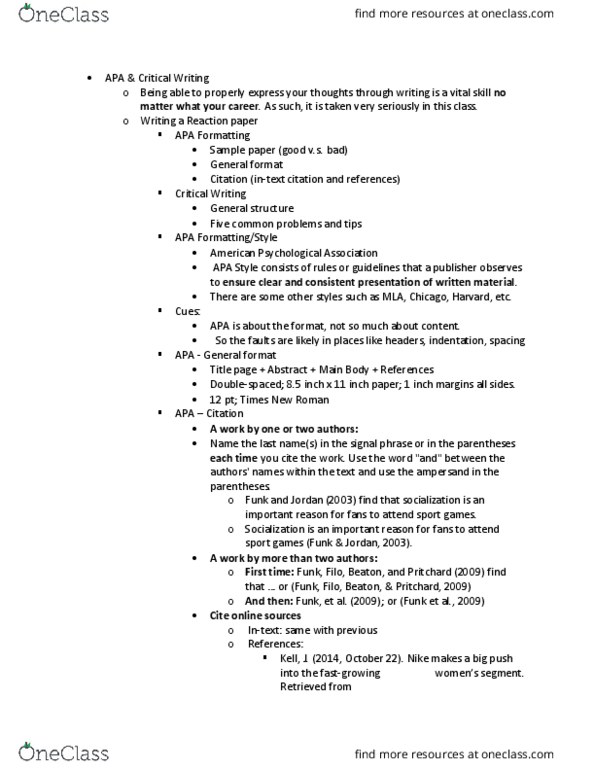 STHM 1211 Lecture Notes - Lecture 6: American Psychological Association, Ampersand, Times New Roman thumbnail