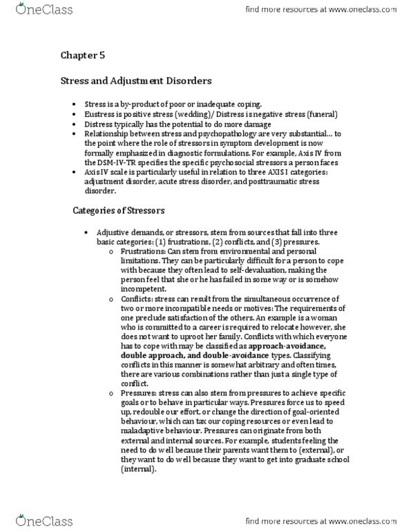 PSYC 3390 Chapter Notes - Chapter 5: Structured Interview, Coping With, Bipolar Disorder thumbnail