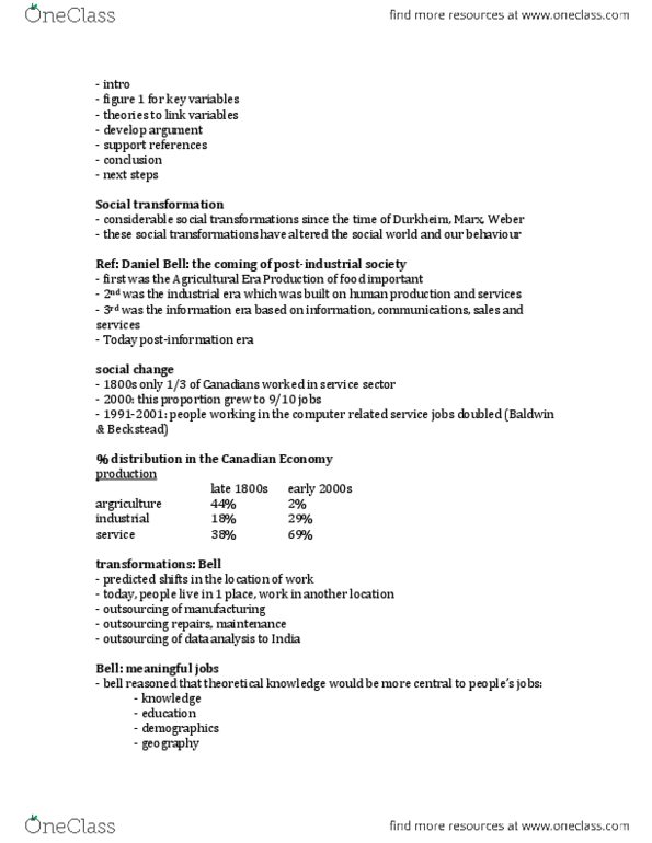 SOC 3340 Lecture Notes - Dalhousie University, Nico Stehr, Individualism thumbnail