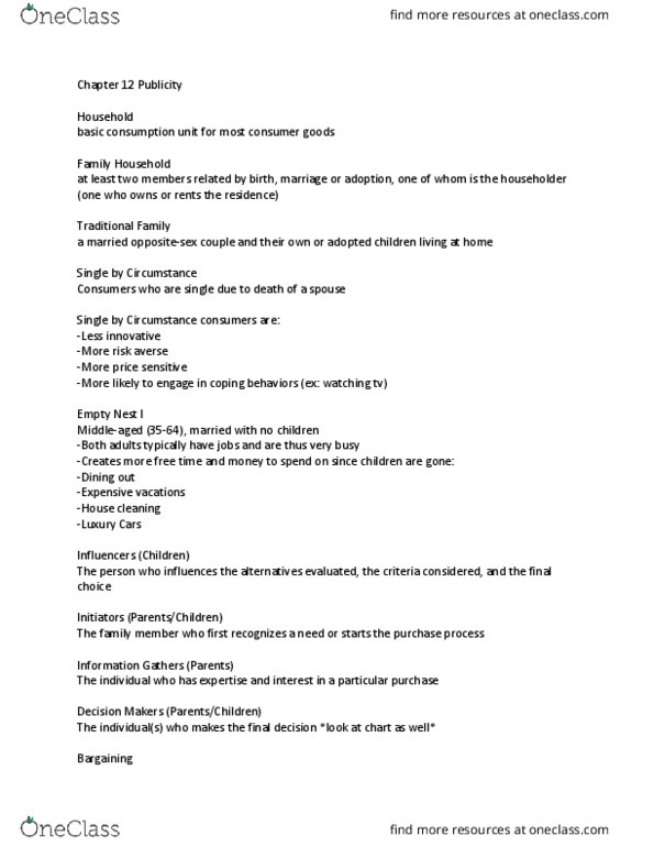 MKTG 313 Chapter Notes - Chapter 12: Silent Treatment, Takers, Reference Group thumbnail