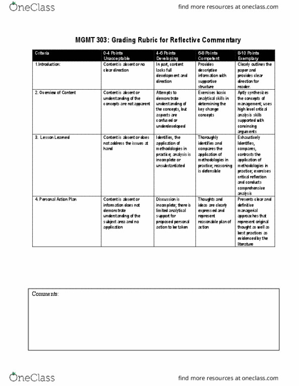 MGMT 301 Lecture Notes - Lecture 1: Lesson Learned, Apa Style thumbnail