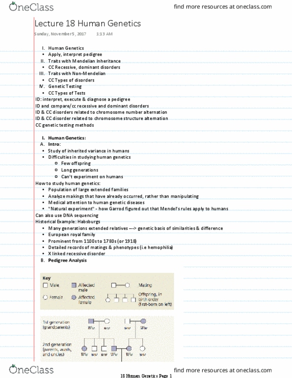 01:119:115 Lecture Notes - Lecture 18: Aneuploidy, Meiosis, Achondroplasia thumbnail