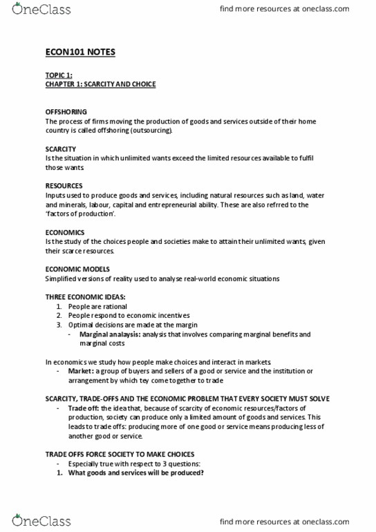 AFM101 Chapter Notes - Chapter 1-7: Network Effect, Monopolistic Competition, Competitive Equilibrium thumbnail