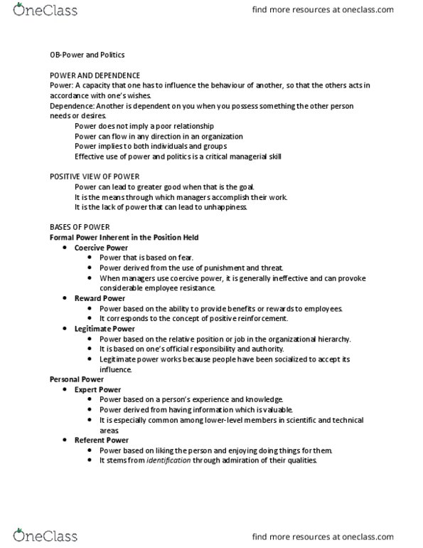 MGT 2030 Chapter Notes - Chapter 9: Job Performance, Reinforcement, Hierarchical Organization thumbnail