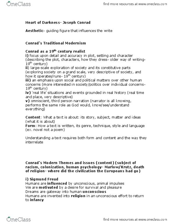 ENG140Y5 Lecture Notes - Frame Story, Dawning Information Industry, Sigmund Freud thumbnail