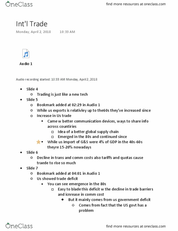 FNCE 101 Lecture Notes - Lecture 1: Market Clearing, Absolute Advantage, Consumption Smoothing thumbnail