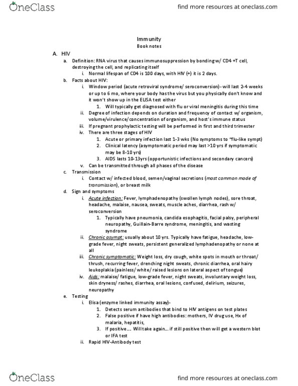 NURS 443 Lecture Notes - Lecture 2: Opportunistic Infection, Intravenous Sugar Solution, Hypotension thumbnail