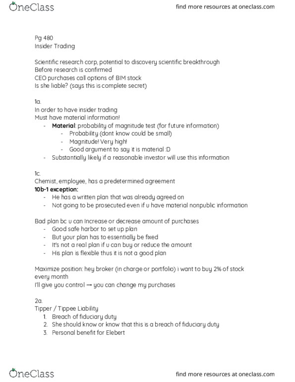 LAW 3111H Lecture Notes - Lecture 27: Fiduciary, Plano Real, Insider Trading thumbnail