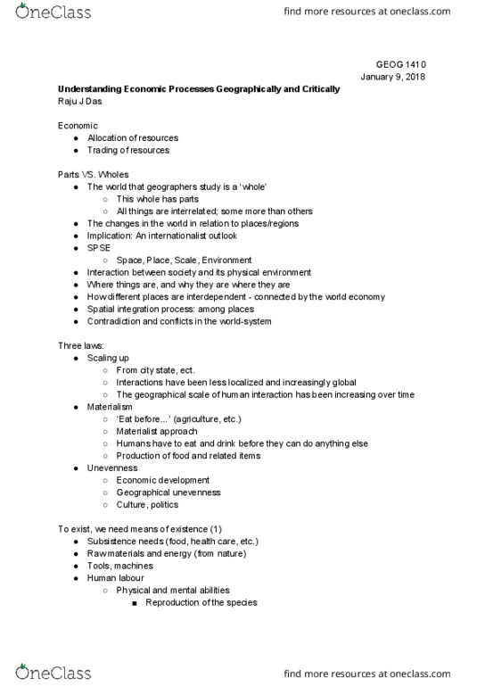 GEOG 1410 Lecture Notes - Lecture 33: Productive Forces, Labour Power, Social Relation thumbnail