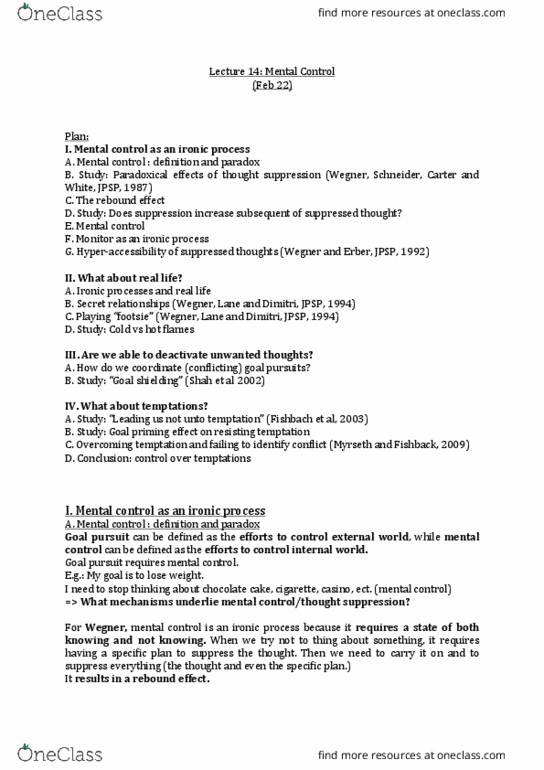 PSYC 333 Lecture Notes - Lecture 14: Signify, Twix, Stroop Effect thumbnail