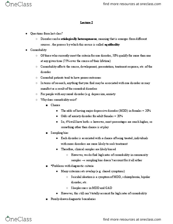 PSYC 337 Lecture Notes - Lecture 2: Asperger Syndrome, Revised Version, Paradigm Shift thumbnail