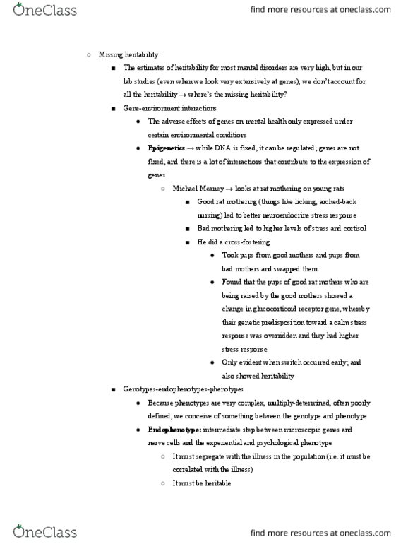 PSYC 337 Lecture Notes - Lecture 4: Heritability, Hypersomnia, Impulsivity thumbnail