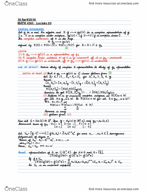 MATH 4500 Lecture 29: MATH 4500 Lecture 29 - Apr 18, 2018 thumbnail