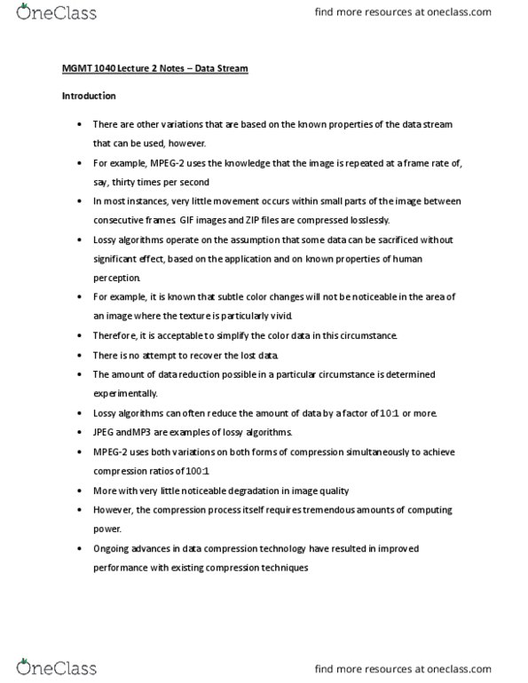 MGMT 1040 Lecture Notes - Lecture 2: Mpeg-2, Frame Rate, Mpeg-4 thumbnail