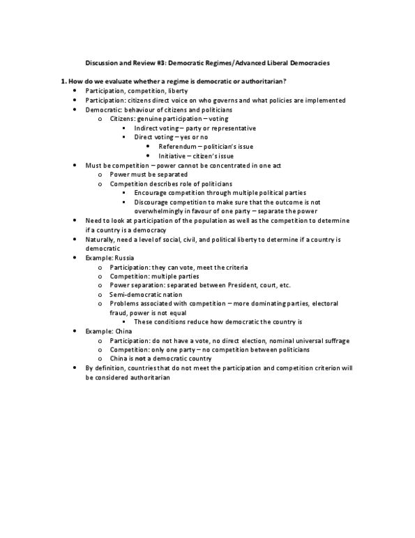 PSCI 110 Lecture Notes - Proportional Representation, Direct Democracy, Liberal Democracy thumbnail