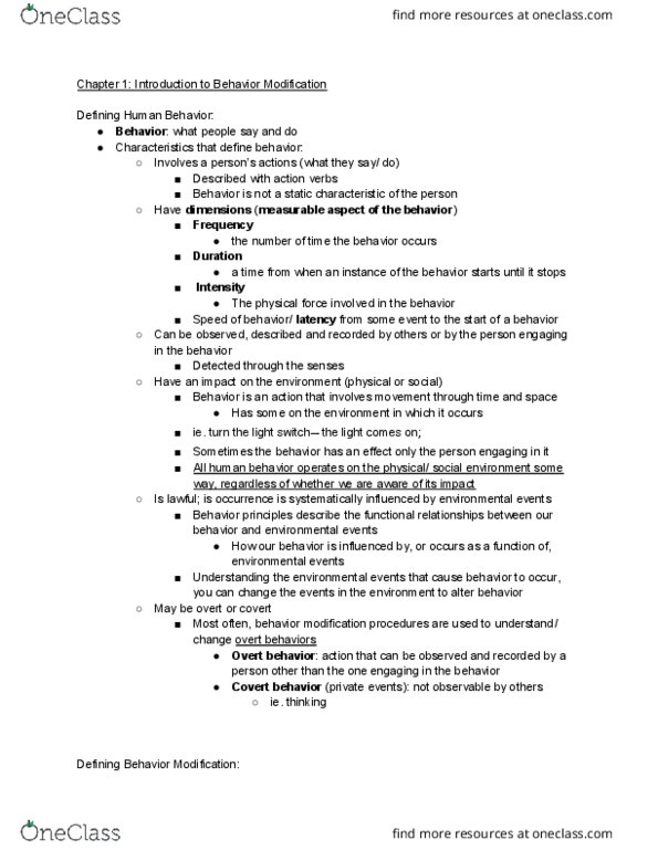 PSYC 355 Chapter Notes - Chapter 1: Job Satisfaction, Community Psychology, Organizational Behavior Management thumbnail