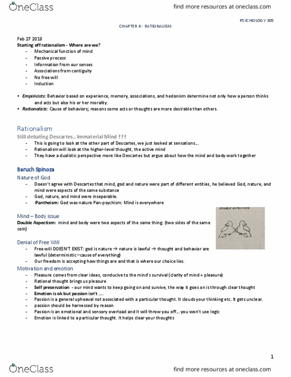 PSYC 305 Chapter Notes - Chapter 6: Occasionalism, Eric Fromm, Antithesis thumbnail