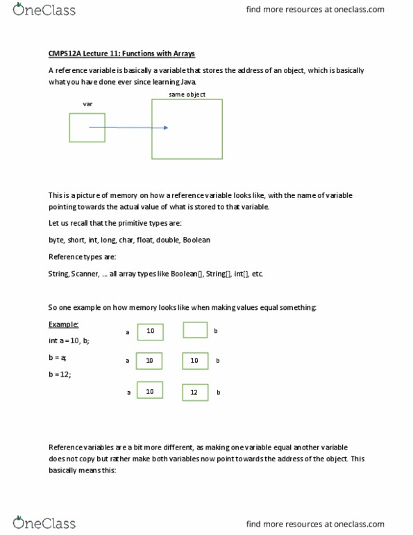 CSE 14 Lecture Notes - Lecture 11: Dynamic Array thumbnail