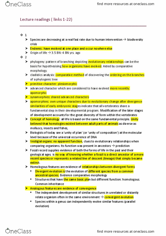 BIOL10004 Chapter Notes - Chapter links 1-11: Gynoecium, Ftsz, Polysaccharide thumbnail