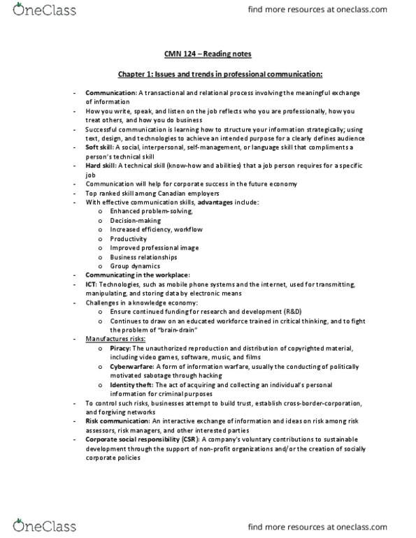 ITM 207 Lecture Notes - Lecture 4: Personal Information Protection And Electronic Documents Act, Professional Boundaries, Attention Economy thumbnail