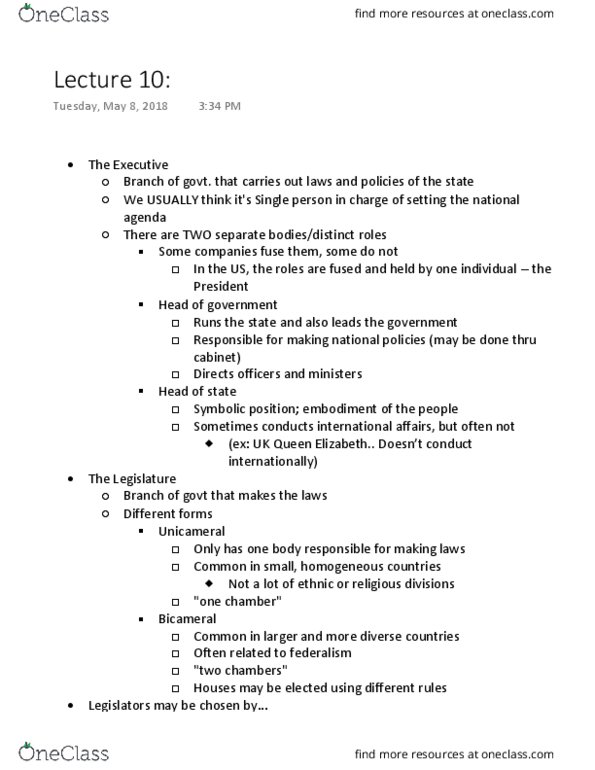 POL S 6 Lecture Notes - Lecture 10: Parallel Voting, Single Person, Hybrid System thumbnail