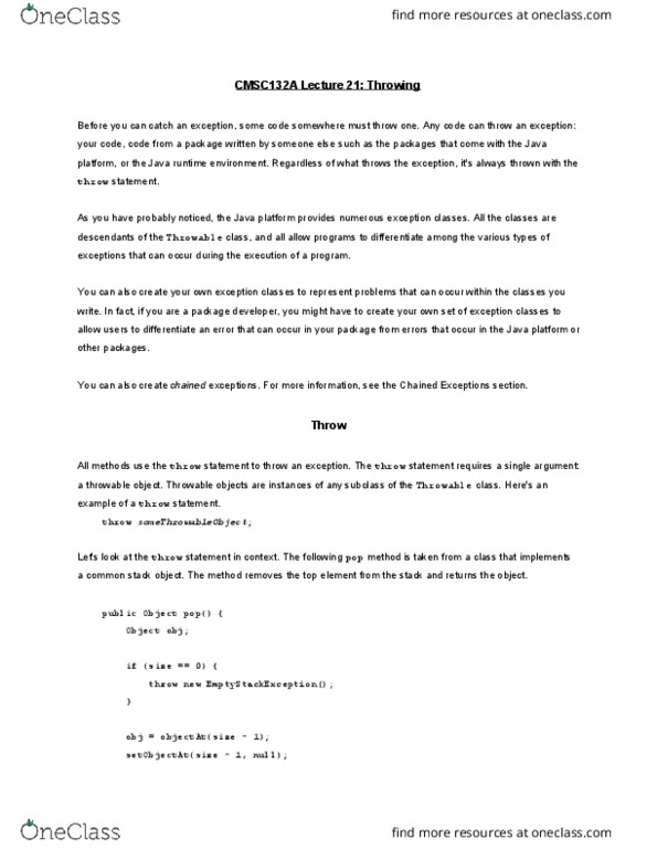 CMSC 132A Lecture Notes - Lecture 21: Parsing, Exception Handling, Java Virtual Machine thumbnail
