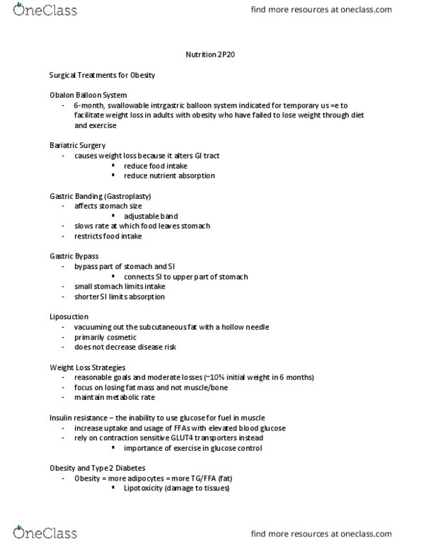 KINE 2P20 Lecture Notes - Lecture 15: Low-Density Lipoprotein, Apoptosis, Subcutaneous Tissue thumbnail