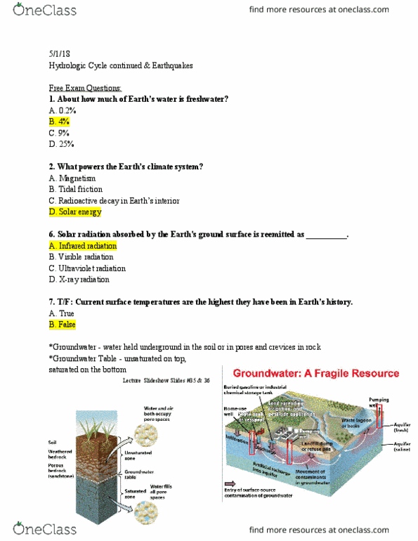 GEOSCI 100 Lecture Notes - Lecture 26: Radioactive Decay, Aquifer, Ultraviolet thumbnail