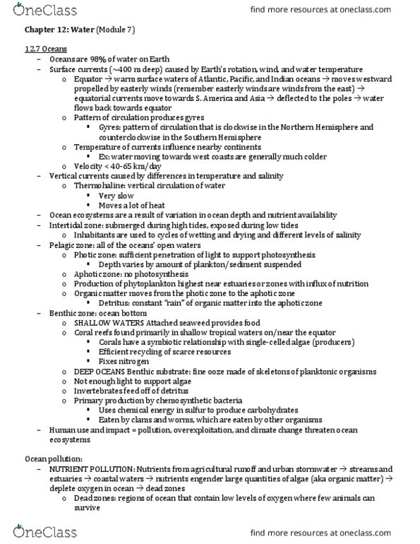 ENVIRON 102 Chapter Notes - Chapter 12, Mod 7: Intertidal Zone, Tangled, Overfishing thumbnail