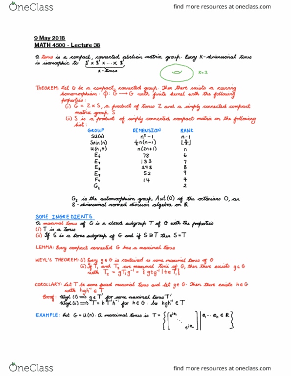 MATH 4500 Lecture 38: MATH 4500 Lecture 38 - May 9, 2018 thumbnail