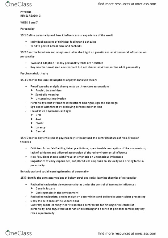 PSYC104 Chapter Notes - Chapter 15: Factor Analysis, Abraham Maslow, Observational Learning thumbnail