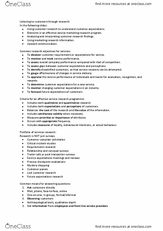 MARK270 Lecture Notes - Lecture 3: Servqual, Mystery Shopping, Official Statistics thumbnail