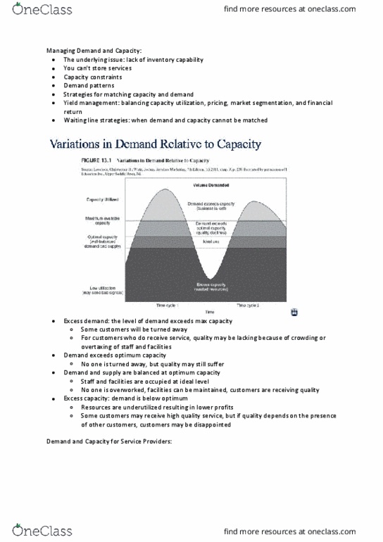 MARK270 Lecture Notes - Lecture 10: Capacity Utilization, Overselling, Shortage thumbnail