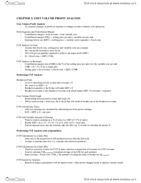 AFM481 Chapter Notes -Operating Leverage, Variable Cost, Fixed Cost thumbnail