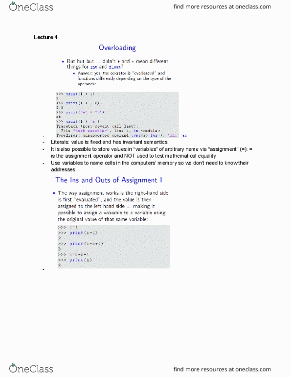 COMP10001 Lecture Notes - Lecture 4: Type Conversion, Computer Language thumbnail