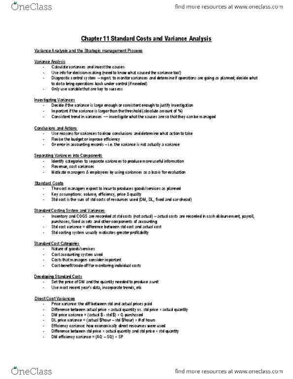 AFM481 Chapter Notes -Cost Accounting, Strategic Management, List Of Fables Characters thumbnail