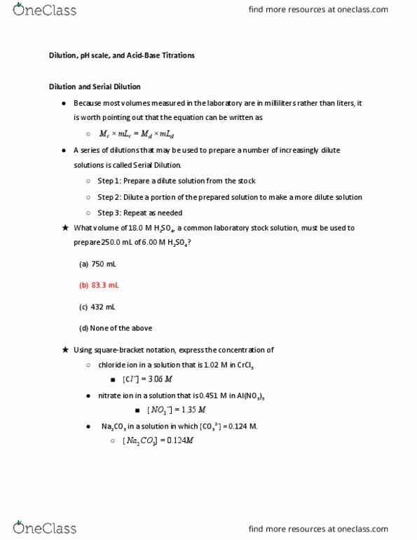 CHEM 1124Q Lecture Notes - Lecture 24: Dimensionless Quantity, Hydronium, Gravimetric Analysis thumbnail