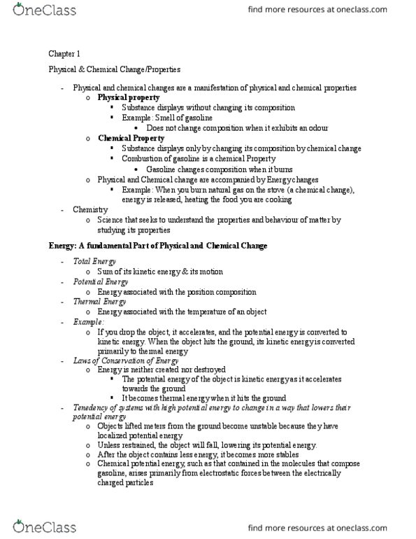 CHEM 110 Lecture Notes - Lecture 1: Chemical Change, Significant Figures, Intensive And Extensive Properties thumbnail