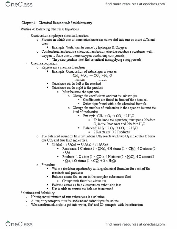 CHEM 110 Chapter Notes - Chapter 4: Bmw I8, Limiting Reagent, Reducing Agent thumbnail