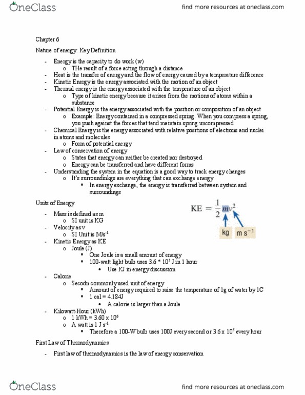 CHEM 110 Chapter Notes - Chapter 6: Junkers J 1, Energy, Magnesium thumbnail
