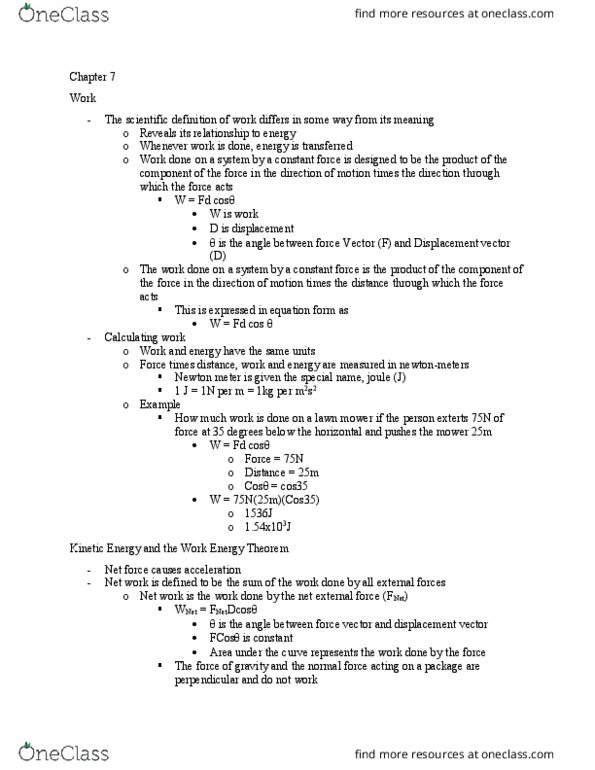 PHYS 100 Chapter Notes - Chapter 7: Chemical Energy, Solar Cell, Radian thumbnail