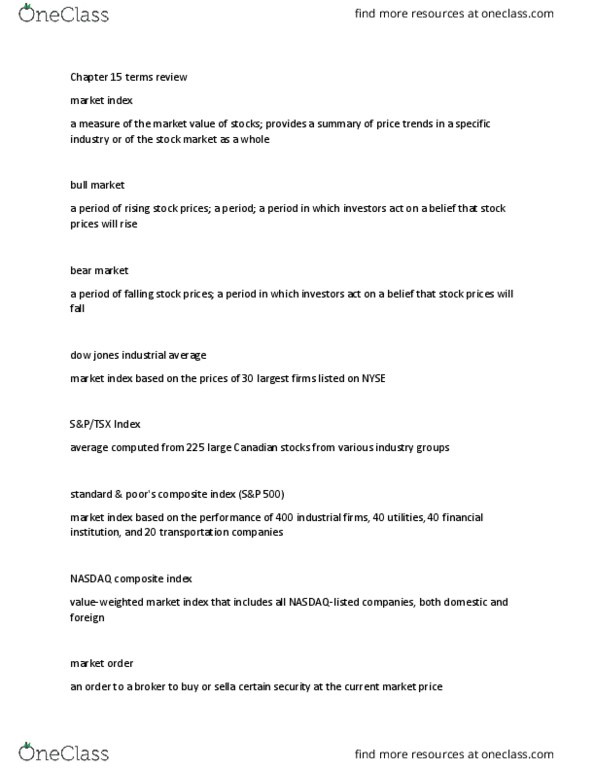 BUS 200 Chapter Notes - Chapter 15: Financial Institution, Futures Contract, Socially Responsible Investing thumbnail